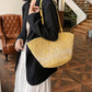 Colorful Straw Woven Beach Bag. Large Capacity Underarm Basket Bag.  Seaside Holiday Woven Bag. Spacious Women Shopper Tote Handbag.