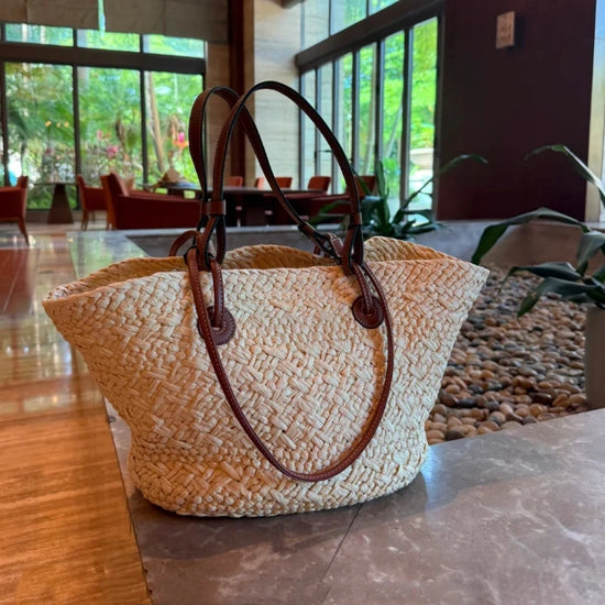 Perfect Vacation Storage Bag. Large capacity Straw Woven Tote Bag. Women Summer Beach Bag. Casual French Style Underarm Shoulder Bag.