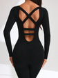 Women Yoga Jumpsuits Workout Long Sleeve Sport Jumpsuits.