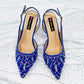 Women’s Purple High Heel Party Shoes and Rhinestone Handbag Set - Italian Design Wedding Style