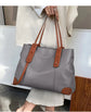 2024 Winter Spring Lichee Genuine Leather Women Shoulder Handbag Large Capacity Soft Cowhide Pacthwork Female Tote Bag