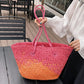 Colorful Straw Woven Beach Bag. Large Capacity Underarm Basket Bag.  Seaside Holiday Woven Bag. Spacious Women Shopper Tote Handbag.
