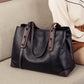 2024 Winter Spring Lichee Genuine Leather Women Shoulder Handbag Large Capacity Soft Cowhide Pacthwork Female Tote Bag