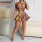 Clothes for Women Crop 2 Piece Set Sexy Party Print Attire Ankara Outfits Dresses.
