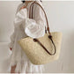 Perfect Vacation Storage Bag. Large capacity Straw Woven Tote Bag. Women Summer Beach Bag. Casual French Style Underarm Shoulder Bag.