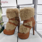 Retro Faux Fur Ankle Boots.  Pointed Toe Buckle Straps Slip-on Thin High Heels Boots 2025 Autumn New Women Fashion Modern Shoes.