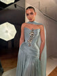 Woman Evening Dresses For Events. Luxurious Satin A-Line Stylish Special Occasion Prom Gowns.