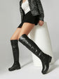 2025 Ladies Thigh High Footwear Round Toe Thick Heels 3cm Big Size 49 50 51 Casual Winter Knee High Bota