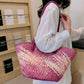 Colorful Straw Woven Beach Bag. Large Capacity Underarm Basket Bag.  Seaside Holiday Woven Bag. Spacious Women Shopper Tote Handbag.