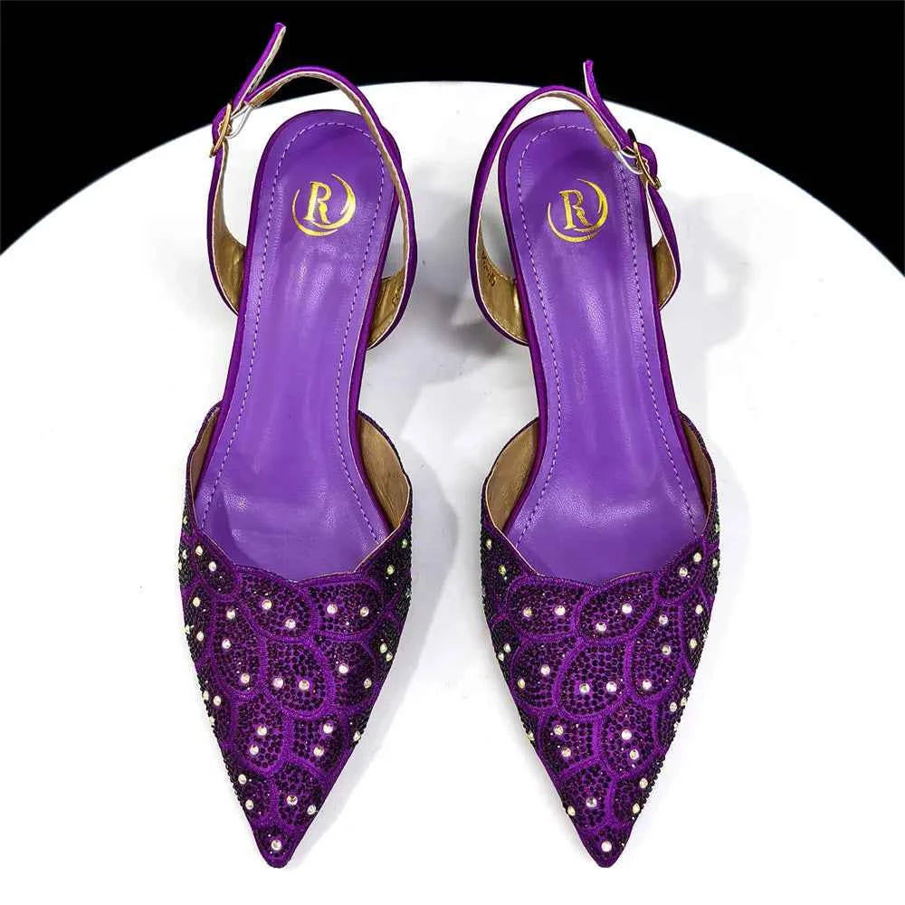 Italian shoes and handbags accessory set with rhinestone. Metal embellishments Wedding shoes.  Bridal shoes Designer.