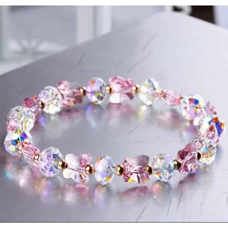New AB Butterfly Crystal Beaded Bracelets. Women Sweet Temperament Handwork Bracelets & Bangles Charms. Jewelry Making Men Bracelet.