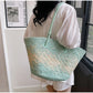 Colorful Straw Woven Beach Bag. Large Capacity Underarm Basket Bag.  Seaside Holiday Woven Bag. Spacious Women Shopper Tote Handbag.