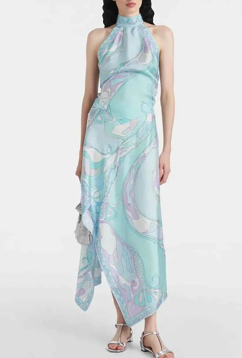 Summer Printed Women Crop Top. Metal Strap Backless Lace Up Tank Top. Chic Party Beach Strapless Shirt.