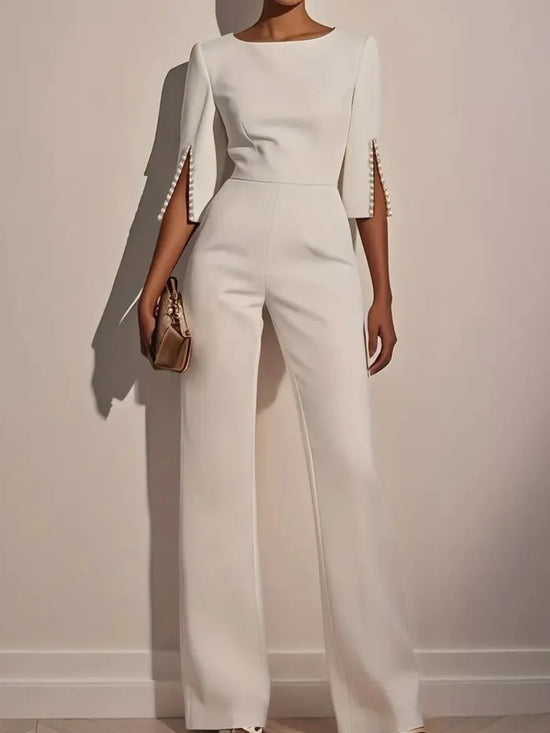 Spring And Summer Solid Embroidered Flares Slim Jumpsuits For Women New Fashion Elegnat Black Casual Jumpsuits Womens Clothing