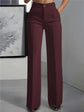 Lady Suit Pants Fashion Solid High Waist Straight Long Pants For Women Elegant Office Women&