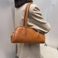 Classic Leather Handbag. Retro Simple Shoulder Underarm Bag. Elegant Stylish Baguette Tote Bag.