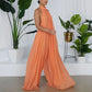 Women Jumpsuit Wide Leg. Summer Elegant Long Pants Jumpsuit. Women Sleeveless Halter Neck Sets High Streetwear.