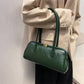Classic Leather Handbag. Retro Simple Shoulder Underarm Bag. Elegant Stylish Baguette Tote Bag.
