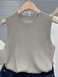 zjais Summer Spring Tanks Top Women Sleeveless Knitted T-Shirts Female Elastic Slim Casual Vests Crop Tops Camis Pullover Shirts