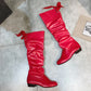 New Fashion Woman’s Autumn Winter Boots.Female Stretch PU Leather Shoes.
