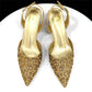 Italian shoes and handbags accessory set with rhinestone. Metal embellishments Wedding shoes.  Bridal shoes Designer.