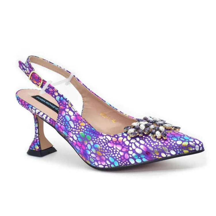 Italian Shoes and Bags Matching Good Quality Designer Bag and Shoes Set Crystal Butterfly-knot Women Pumps Shoes Set Woman Bags.