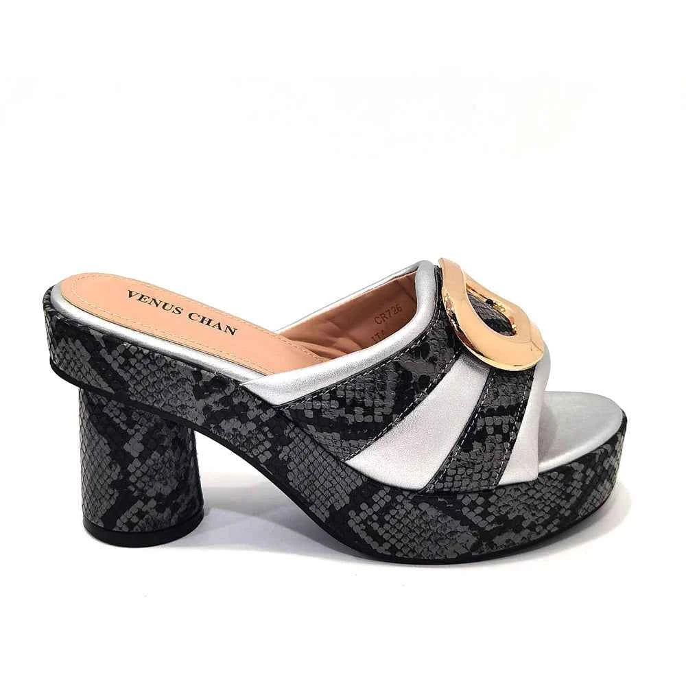 Italian Designed Snake Pattern Color Matching Platform Thick Soled Women&