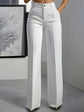 Lady Suit Pants Fashion Solid High Waist Straight Long Pants For Women Elegant Office Women&