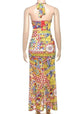 Printed Halter Split Backless Party Sexy Dress. Elegant Spaghetti Strap Long Dress Women  Summer Dress