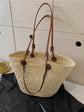 Colorful Straw Woven Beach Bag. Large Capacity Underarm Basket Bag.  Seaside Holiday Woven Bag. Spacious Women Shopper Tote Handbag.