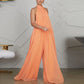 Women Jumpsuit Wide Leg. Summer Elegant Long Pants Jumpsuit. Women Sleeveless Halter Neck Sets High Streetwear.