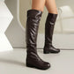2025 Ladies Thigh High Footwear Round Toe Thick Heels 3cm Big Size 49 50 51 Casual Winter Knee High Bota