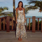 Printed Halter Split Backless Party Sexy Dress. Elegant Spaghetti Strap Long Dress Women  Summer Dress