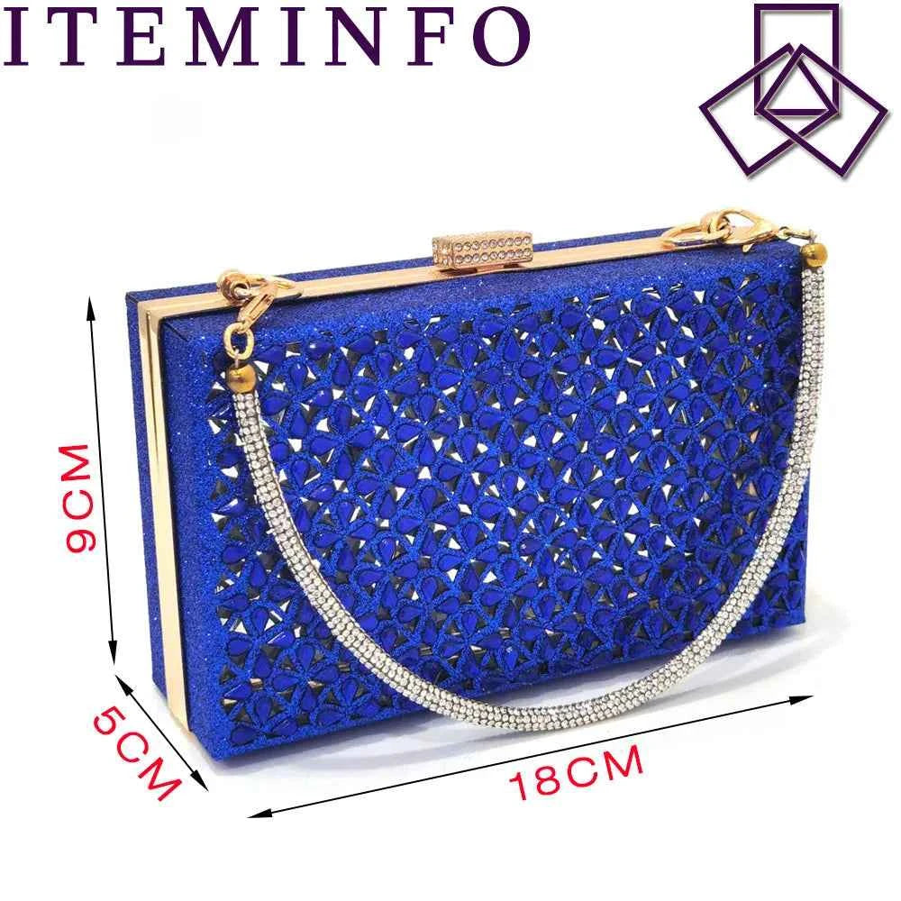 Royal Blue Shoe And Bag With Elegant High Heels.   Italian Popular Design Ladies Shoes Bag Set.