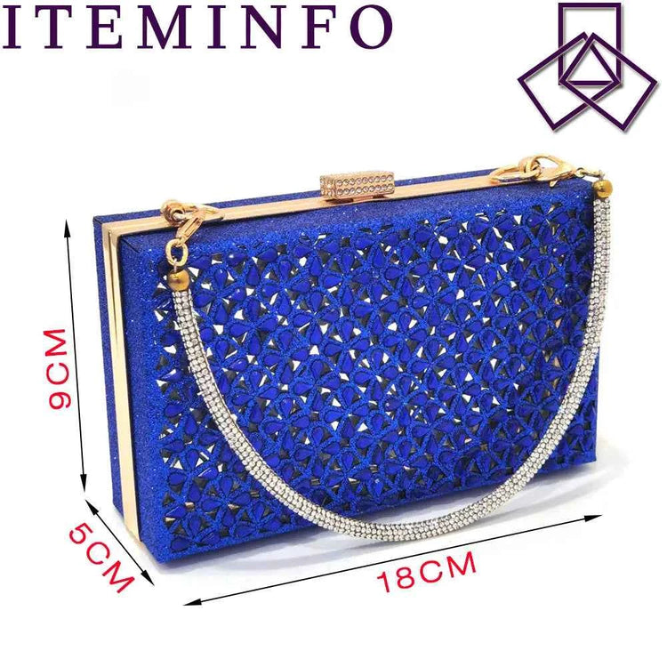 Royal Blue Shoe And Bag With Elegant High Heels.   Italian Popular Design Ladies Shoes Bag Set.