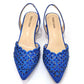 Royal Blue Shoe And Bag With Elegant High Heels.   Italian Popular Design Ladies Shoes Bag Set.