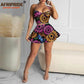 Clothes for Women Crop 2 Piece Set Sexy Party Print Attire Ankara Outfits Dresses.