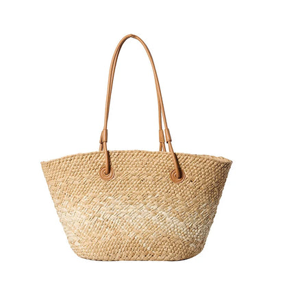 Colorful Straw Woven Beach Bag. Large Capacity Underarm Basket Bag.  Seaside Holiday Woven Bag. Spacious Women Shopper Tote Handbag.