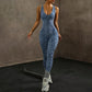 Sexy Leopard Print Sports Jumpsuits for Women V-neck Backless Yoga Bodysuit Female Sleeveless Tight Gym Running Fitness Overalls