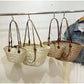 Perfect Vacation Storage Bag. Large capacity Straw Woven Tote Bag. Women Summer Beach Bag. Casual French Style Underarm Shoulder Bag.
