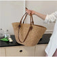 Perfect Vacation Storage Bag. Large capacity Straw Woven Tote Bag. Women Summer Beach Bag. Casual French Style Underarm Shoulder Bag.