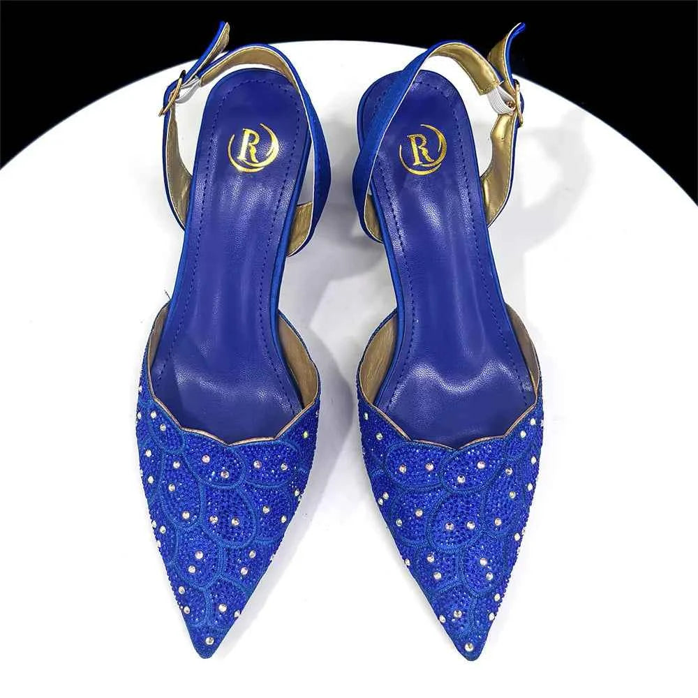 Italian shoes and handbags accessory set with rhinestone. Metal embellishments Wedding shoes.  Bridal shoes Designer.