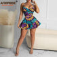 Clothes for Women Crop 2 Piece Set Sexy Party Print Attire Ankara Outfits Dresses.